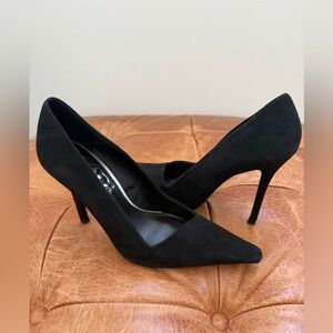 Black Suede Women's Stiletto Pump Heels